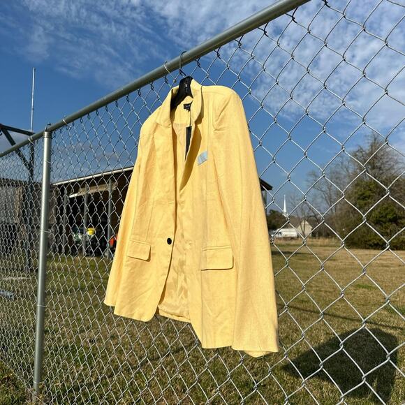 Light Yellow 100% Cotton Blazer - Picture 4 of 9